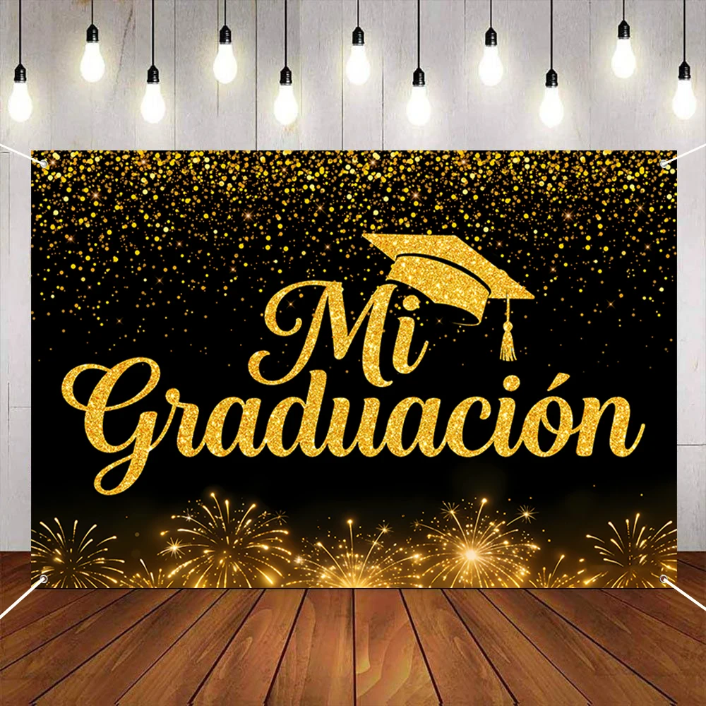 1 Stück Abschlussfeier-Hintergrundbanner aus Polyester, Partybanner, Fotokabinen-Hintergrundstoff für Abschlussfeier-Dekorationen