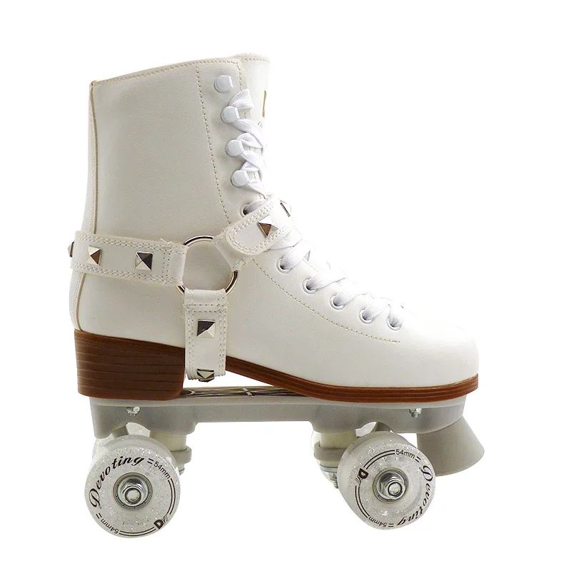 White Boots Roller Skate Shoes Quad Roller Skates Professional Skates