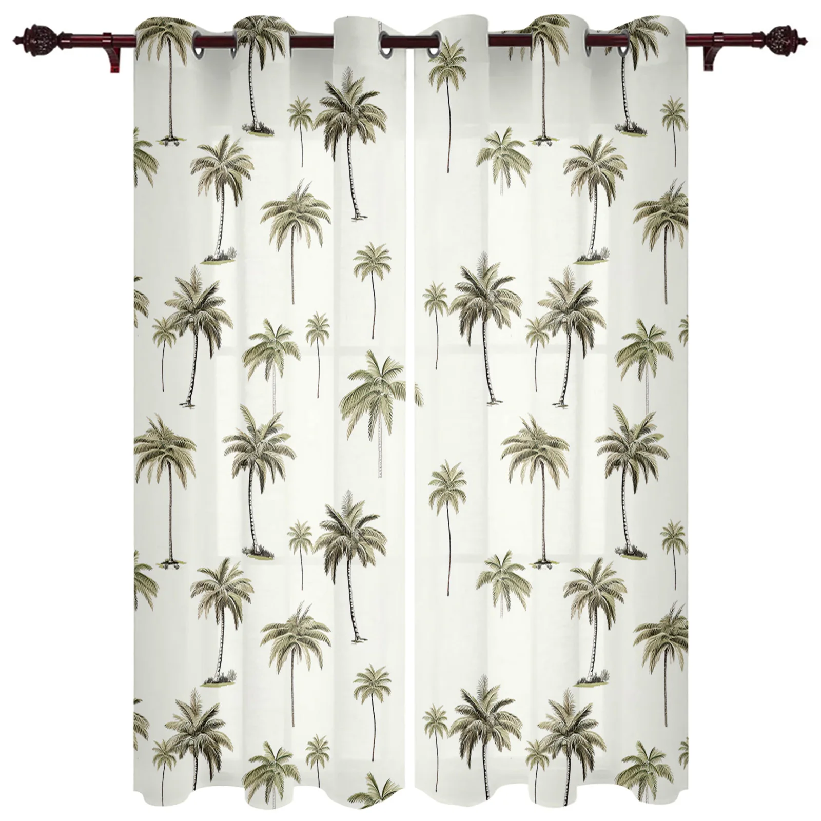 

Palm Trees Plant Leaves Window Curtains for Living Room Luxury Modern Bedroom Curtains Coffee Dining Room Drapes