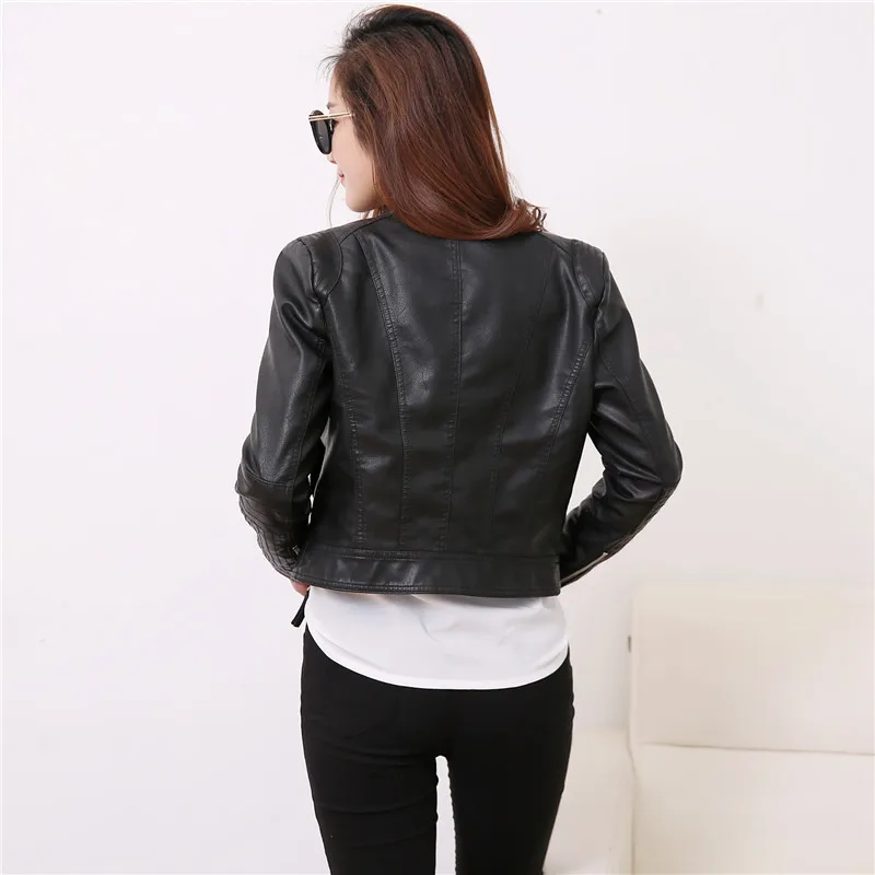 FTLZZ Faux Leather Pu Jackets Coats Spring Winter Coats Female Jackets Women Casual Zipper Streetwear Black Jackets Femme