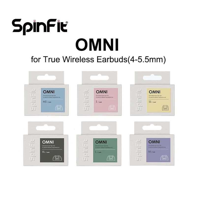 SpinFit OMNI Patented Silicone Eartips for True Wireless Ear