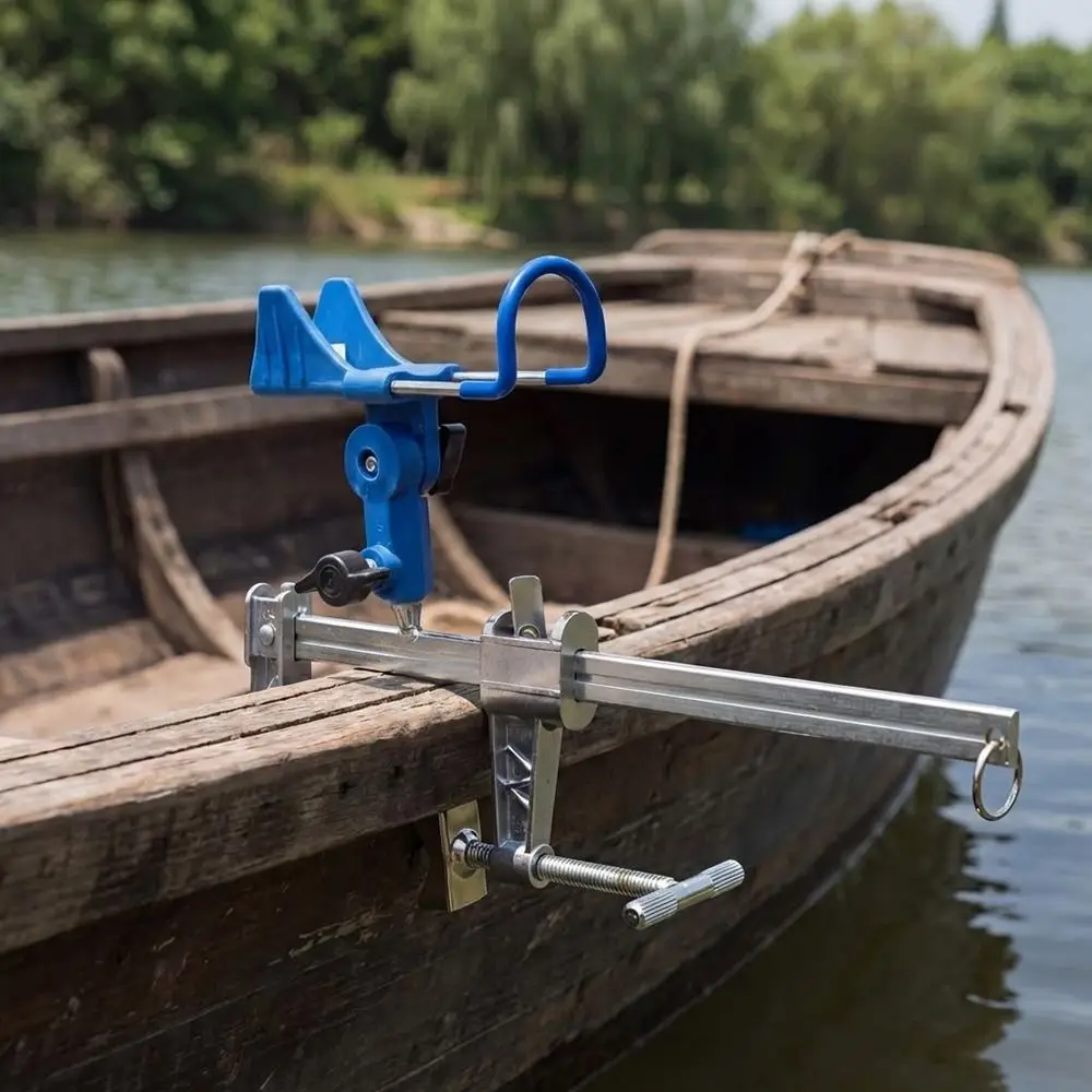 Quality Adjustable Fishing Rod Racks Heavy Duty Rustproof Clamp-on Rod Holder Clamp on Fishing Bracket Canoe