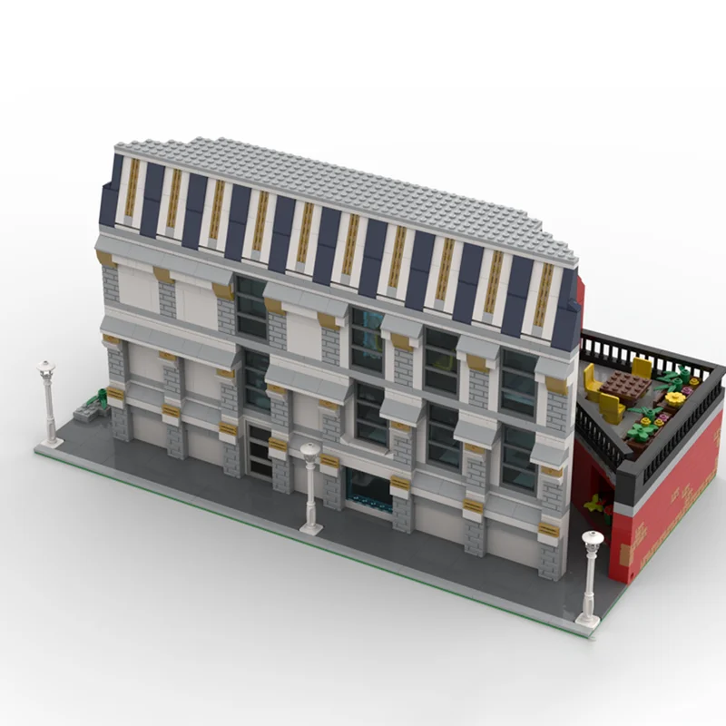 Moc Building Blocks Grande casa modulare con negozi e appartamenti multipli Tecnologia modello Mattoni Giocattoli di assemblaggio fai-da-te Regali di festa