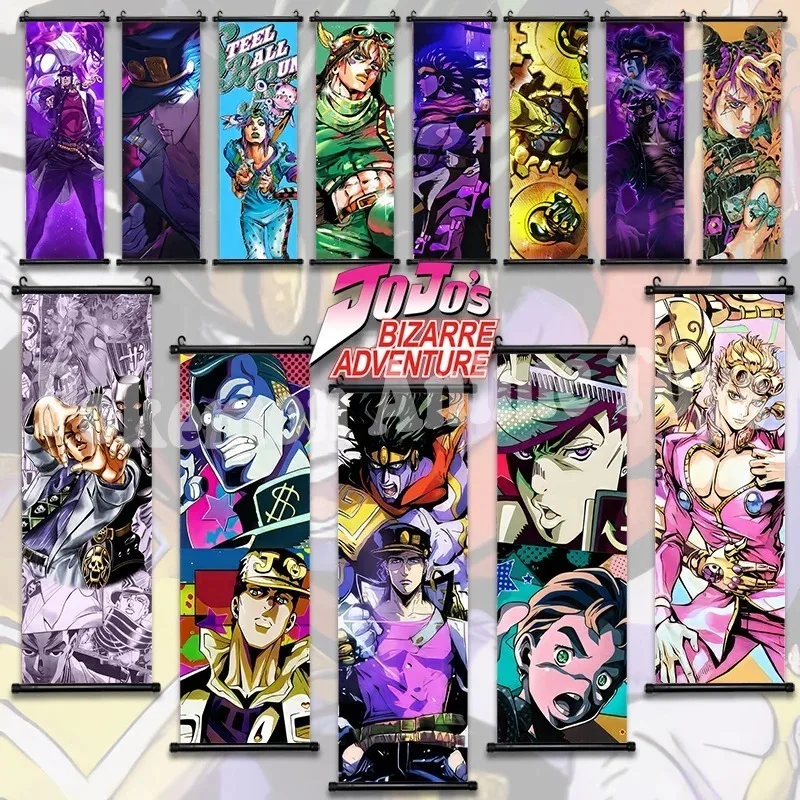 Anime JoJo Bizarre Adventure Retro papel blanco carteles adhesivos pegatina de pared DIY sala de estar Bar cafetería figuras juego decoración de pared