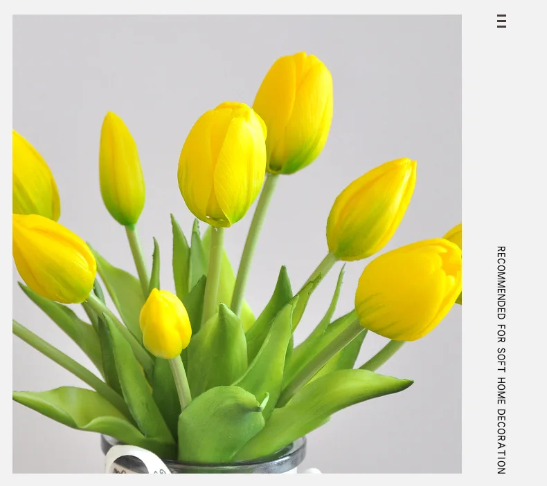 5 Stück/Blumenstrauß Mini neue Silikon-Tulpe 25 cm künstliche Blume Real Touch gefälschter Pflanzenstrauß für Hochzeitsdekoration Home Garen – Detail 10