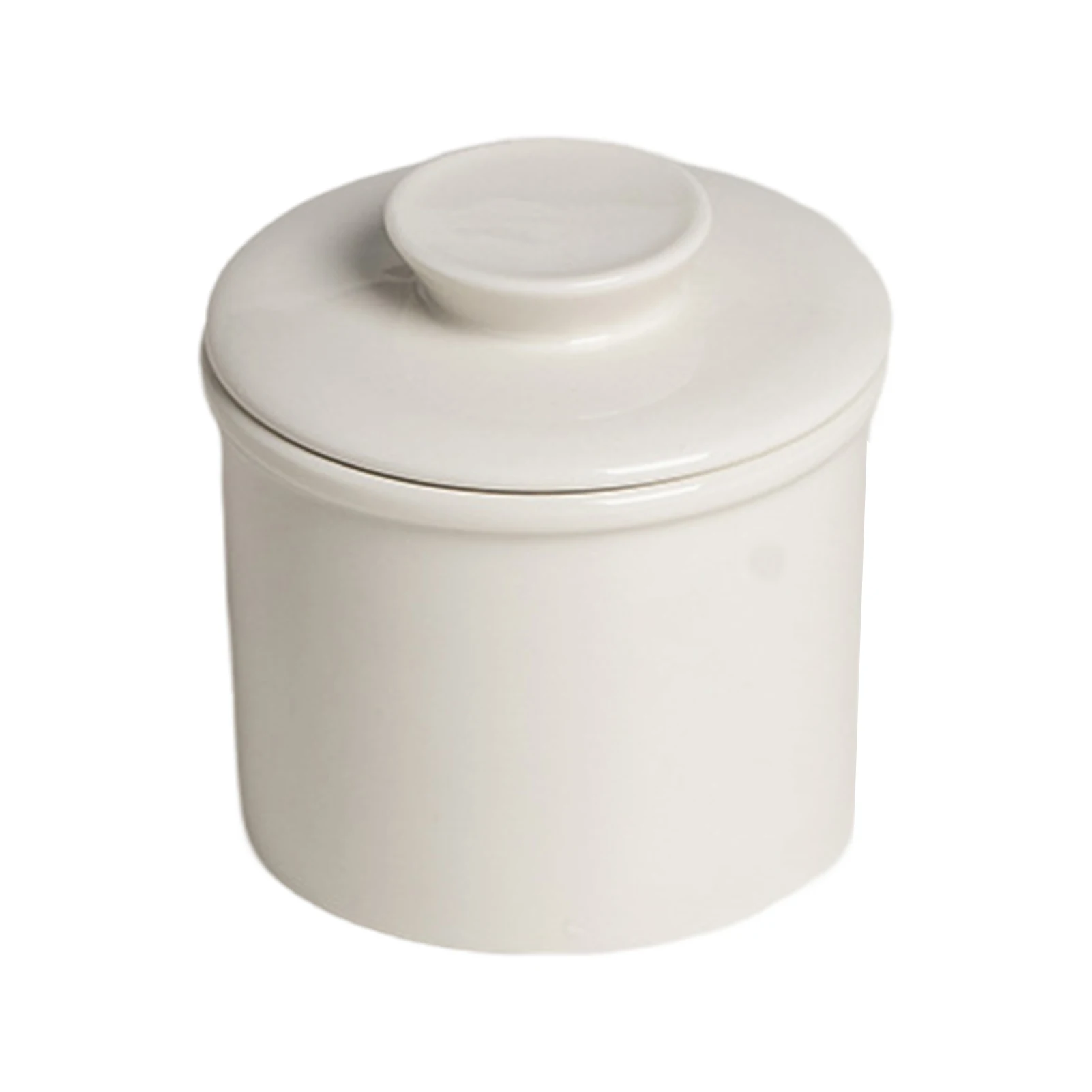 Ceramics Butter Container And Sealed Preservation Convenient Storage Simple solid color ceramic butter storage jar