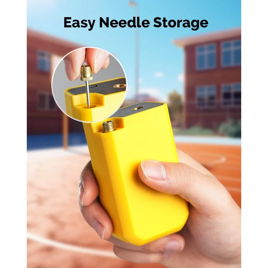 Portable Electric Ball Pump for Sports Balls: Ultra Fast Inflation with Digital LED Display Preset Pressure Settings Includes B