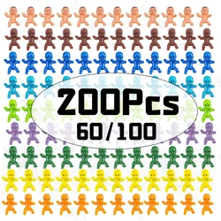 60/100/200Pcs Mini Plastic Babies Doll 1Inch 9 Colors Little Mini Baby Figurines for Baby Shower Ice Cube Games Cake Decorations
