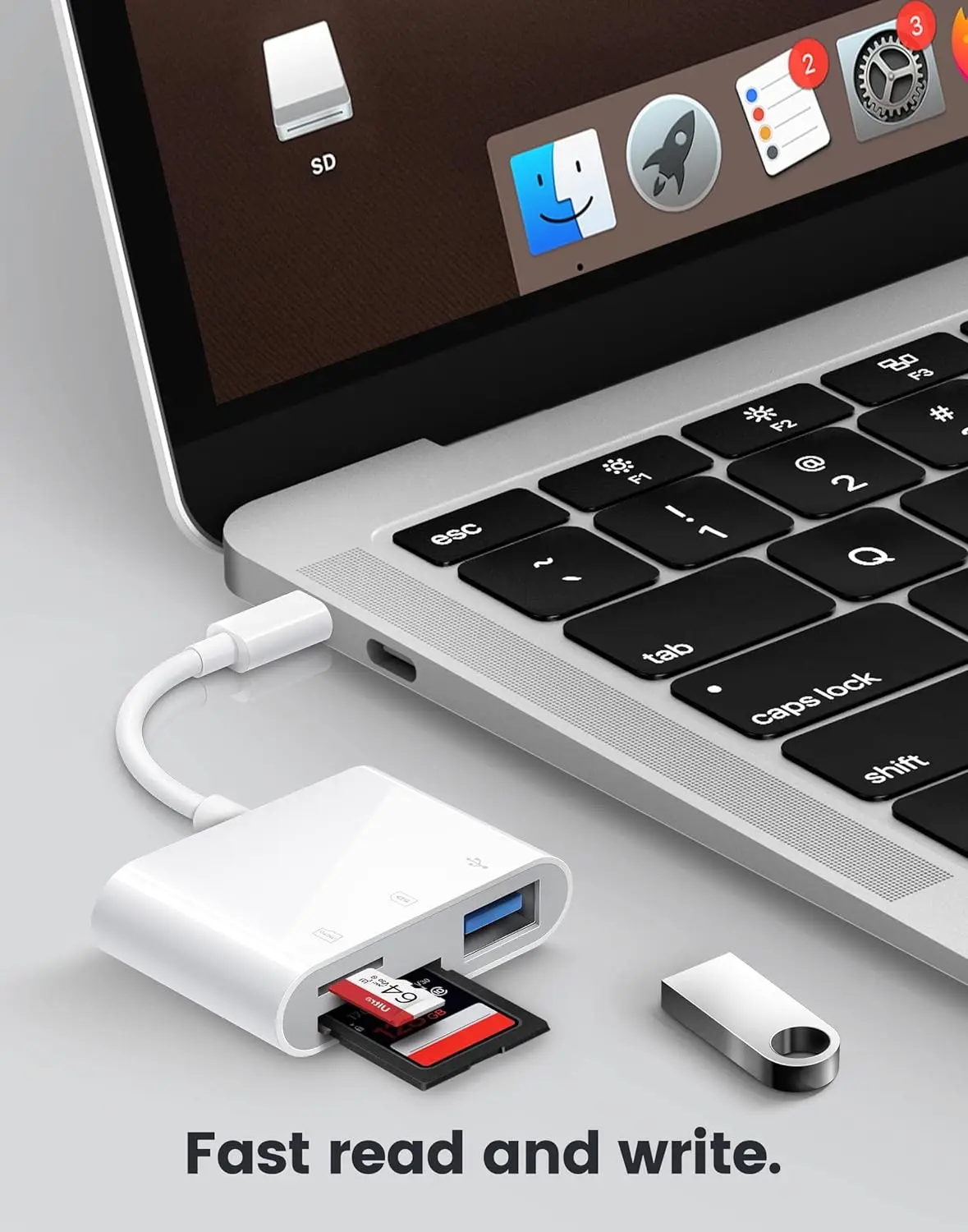 KUTOU 3-in-1-Adapter TF CF SD Speicherkartenleser USB Typ C OTG-Schreiber für iPhone für iPad Macbook Huawei Samsung Xiaomi – Detail 4