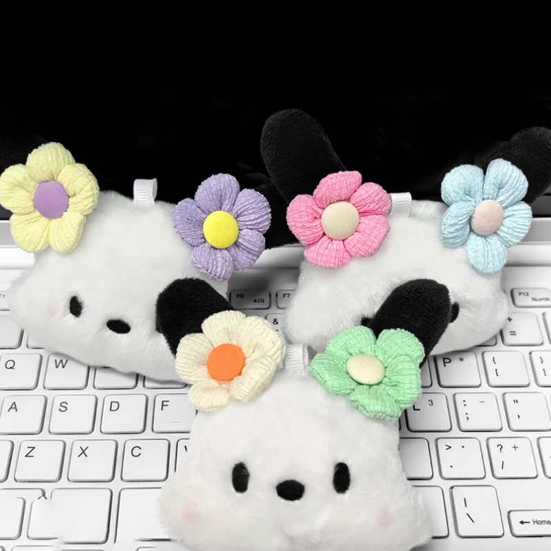 Sanrio-Llavero con cabeza de cachorro, muñeco de peluche de dibujos animados, decoración para mochila, accesorios colgantes, regalos