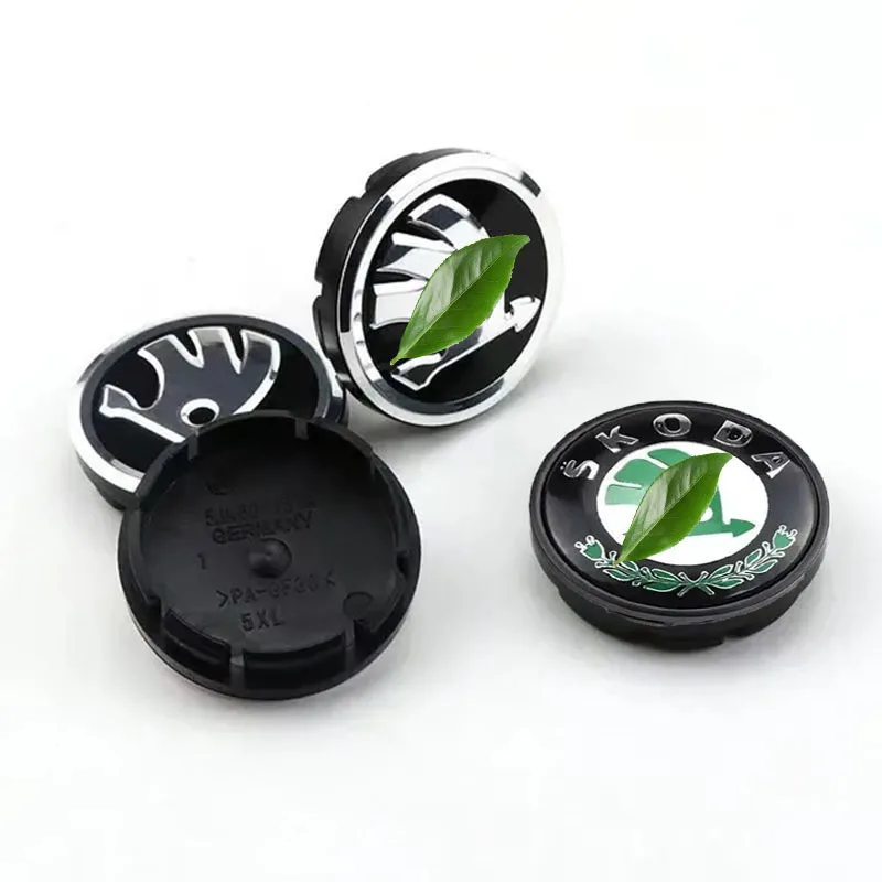 Emblemas de Roda de 56mm e 60mm para Carros, Tampas Centrais de Roda, Emblemas de Aro para Skoda Octavia, Fabia, Rapid, Superb, Kodiaq, Scala, Karoq, VRS