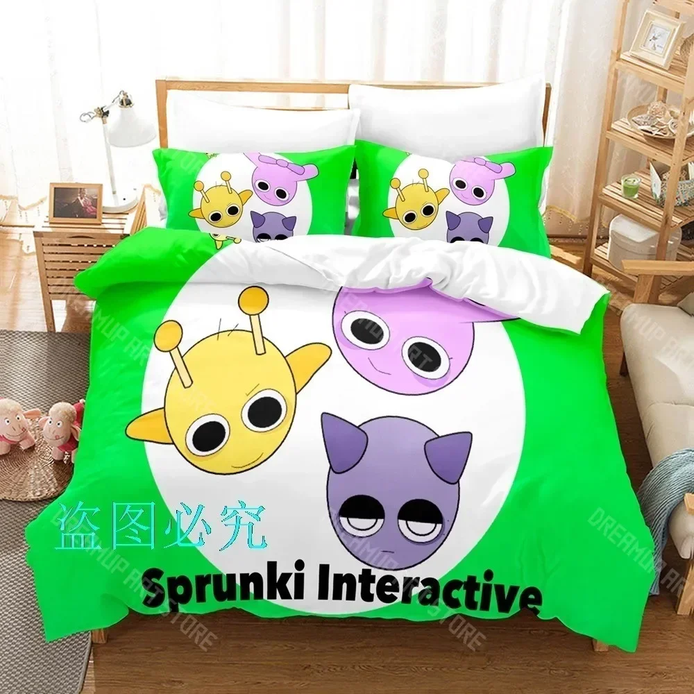 Exquisite 3D Print Sprunki Bedding Set Single Twin Full Queen King Size Bed Set Adult Kid Bedroom Duvetcover Sets Sprunki Anime