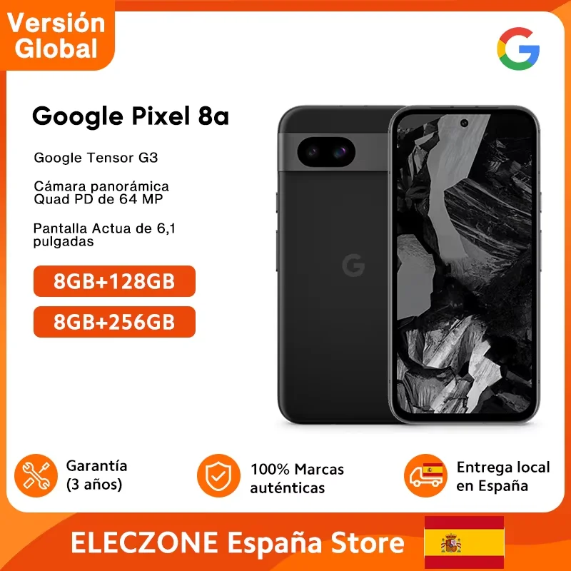 New Global Version Google Pixel 8a AI Smartphone Google Tensor G3 64 MP Quad PD Wide Camera 120Hz OLED Display 4492mAh Battery