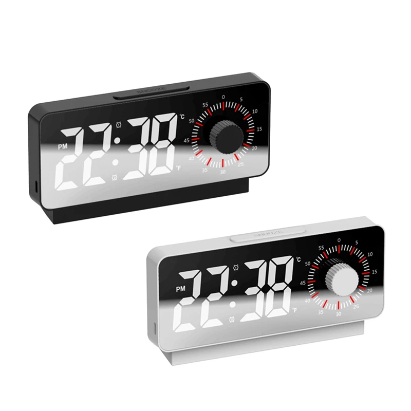 

Alarm Clock Digital Electronic Alarm Clocks Visual Timer Mirror Temperature Clock With Snooze Function Desk Clock Durable