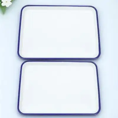 

Набор из 2 эмалированных прямоугольных противней для запекания, большой емкости, износостойких, с антипригарным покрытием, для духовки, кухонная посуда