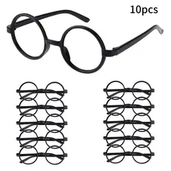 Gafas de mago con montura redonda, sin lentes, disfraces de Halloween, accesorios de Cosplay, suministros de decoración para fiestas, 10 Uds.