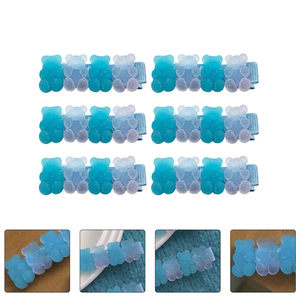 

6 Pcs Gummy Bear Hair Clip Hairstyling Pin All-match Adorable Hairpin Hairdressing Barrettes Clips Lovely Evening Headdress