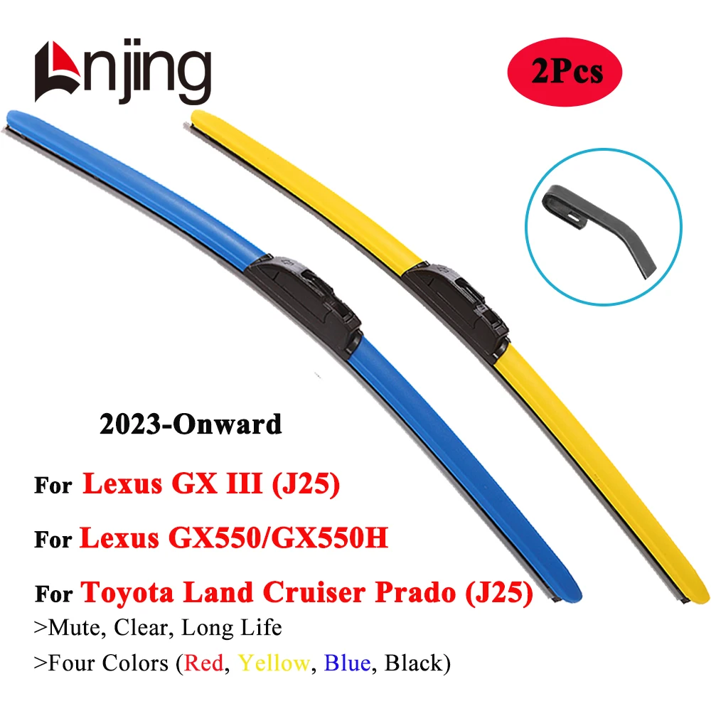 

LNJING Colorful Wiper Blades For Lexus GX550 GX550H Toyota Land Cruiser Prado J25 SUV 2023 2024 Car Exterior Replacement Parts