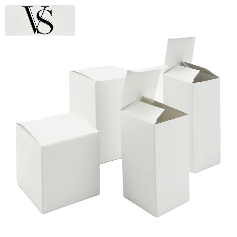 100pcs 30/50/ White Small Box for Packaging Cosmetic Printing Logo Neutral General Packaging Candy Accessories Carton