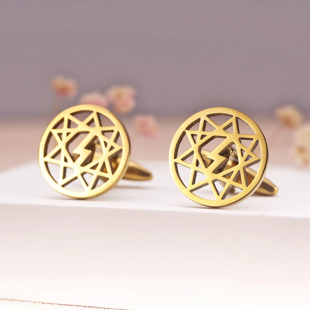 Tangula Retro Celtic Mystical Magical Symbol Cufflinks For Men Shirt Buttons Accessories Groomsman Wedding Jewelry Gifts