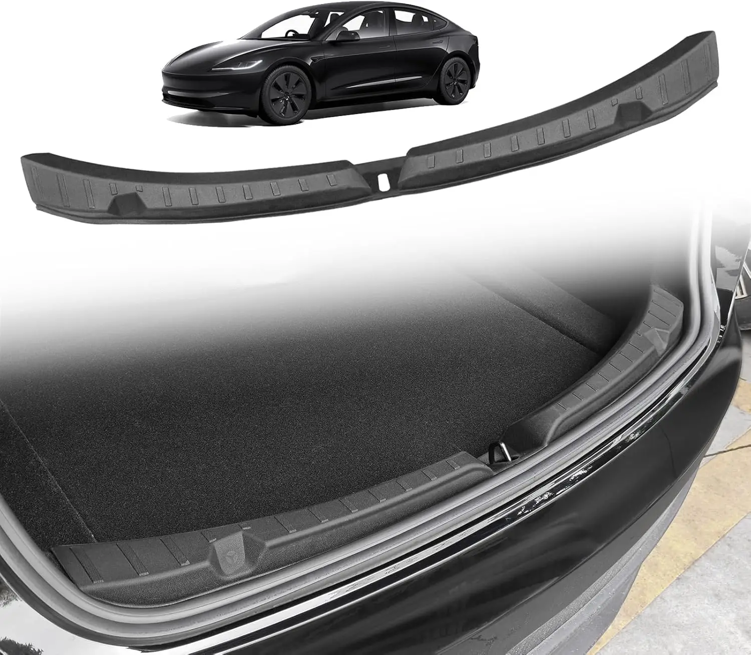 

For Tesla New Model 3 Highland 2024 Trunk Threshold Strip TPE or Metal Back Sill Anti Scratch Protection Lid