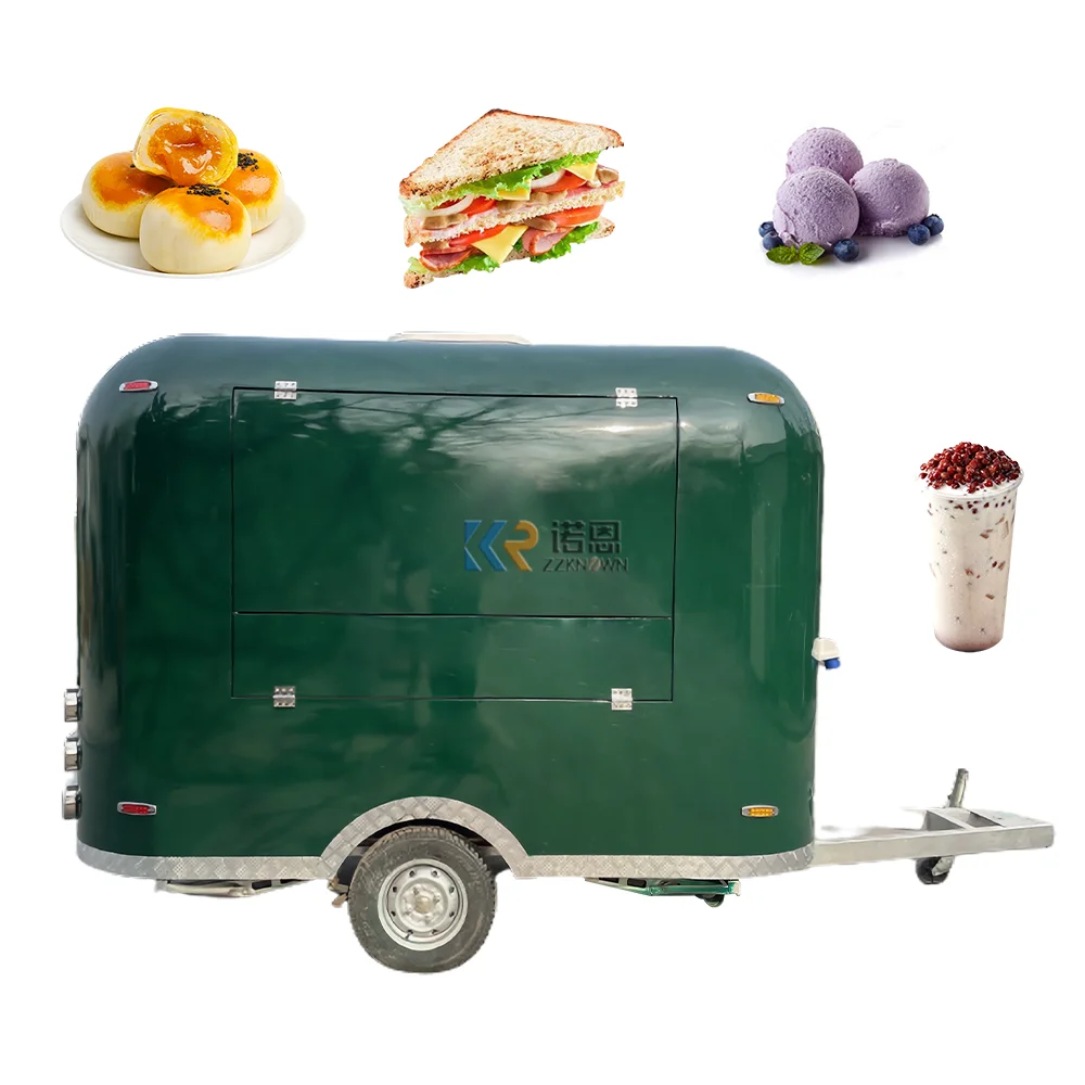 American Standard Mobile Food Trailer Snack Airstream Ice Cream Food Truck Stainless Steel Food Cart For Sale