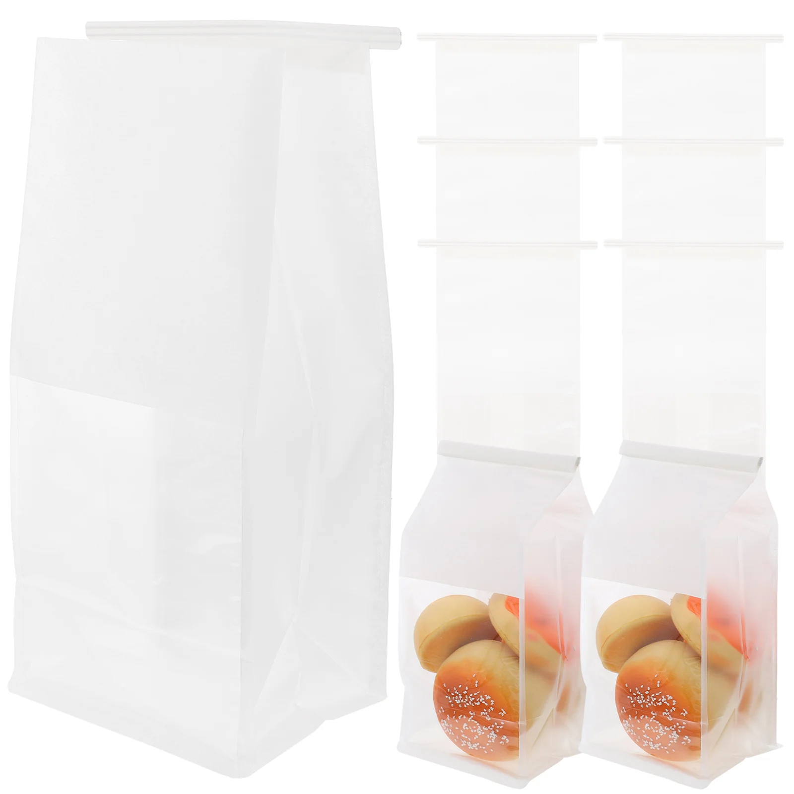 

50 Pcs Bread Bags Kraft Paper Cookie Packaging Household Reusable Snack Wrapping Safe Durability Treat Bags Bakery Accessories