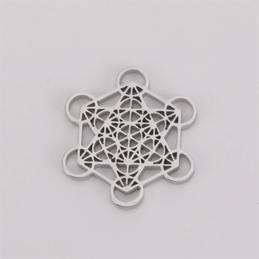 Stainless Steel Archangel Metatron Cube Charms For Jewelry Making Wholesale Diy Necklace Bracelet Geometric Pendants Accessories