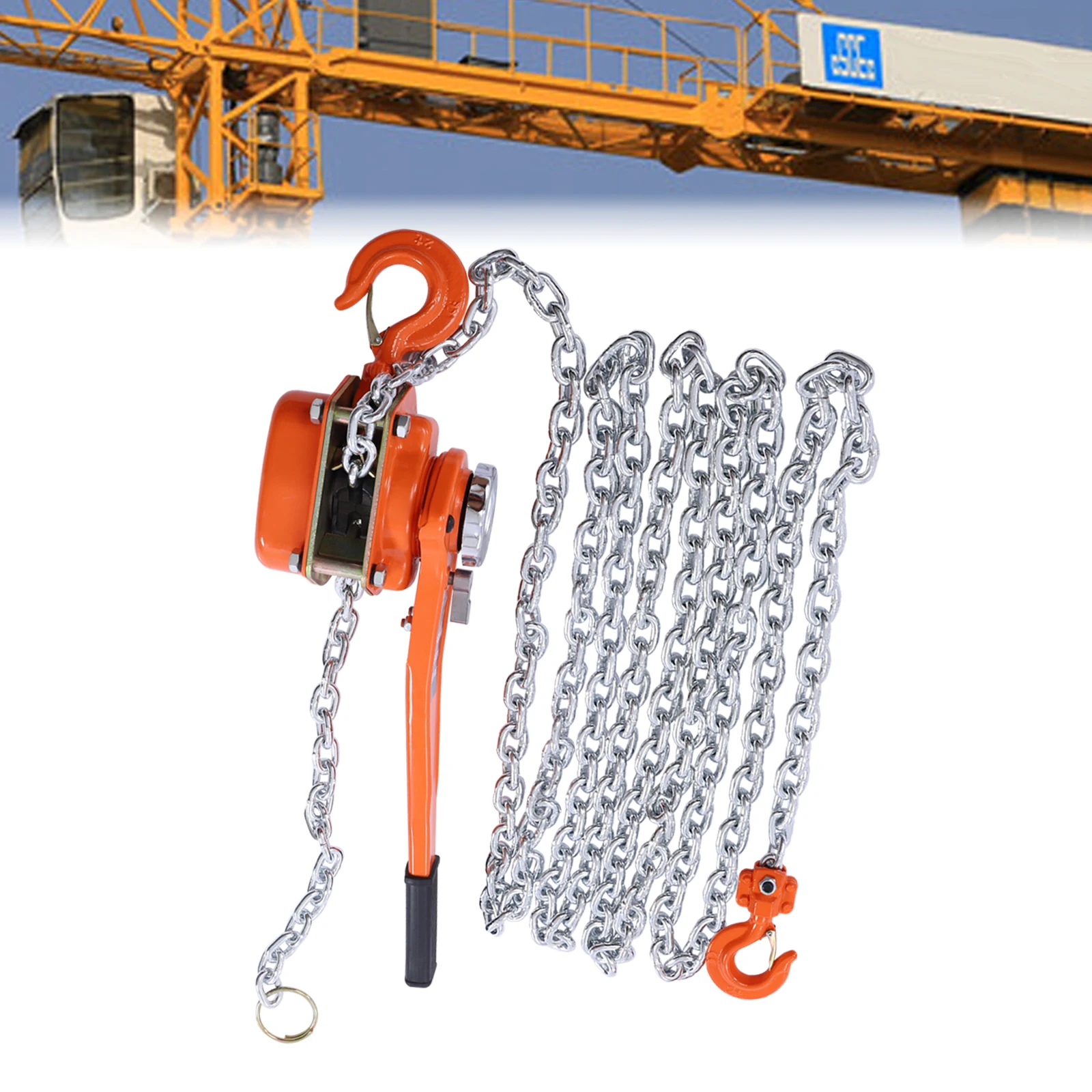 Manual Lever Chain Hoist 3300 lbs, Chain Come Along 20 feet for Warehouse Garages Construction Zones Alloy Steel Ergonomic