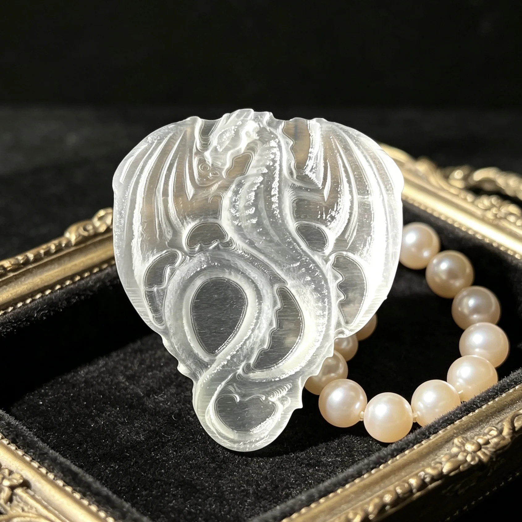 Sculpture de Dragon volant en sélénite transparente de qualité naturelle, Statue de Dradon artisanale sculptée à la main de Style traditionnel en pierres précieuses, mystérieuse, 1 pièce