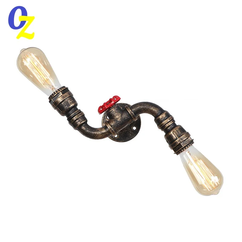 Loft Industrial iron rust wall light Water pipe retro wall lamp Vintage E27 sconce lighting indoor decor illumination fixtures