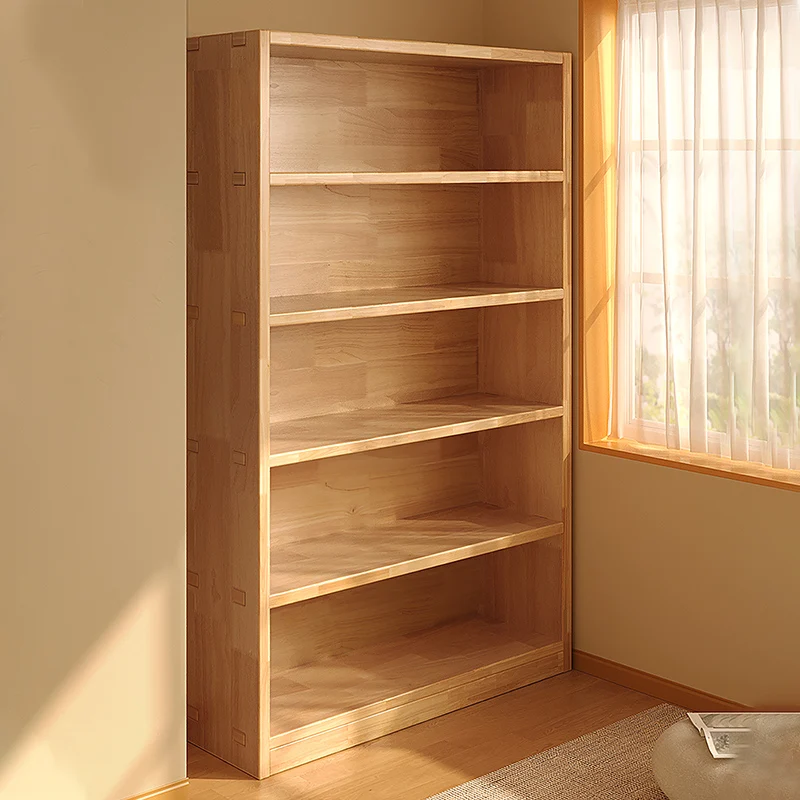 

All solid wood, bookshelf, floor, storage, integrated, against the wall, cabinet, storage, display.