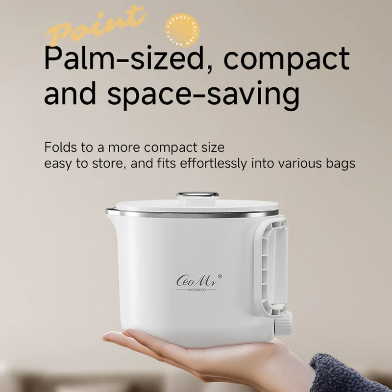 غلاية قابلة للطي، غلاية منزلية محمولة، غلاية كهربائية صغيرة للسفر، طباخ كهربائي صغير، نودلز فورية