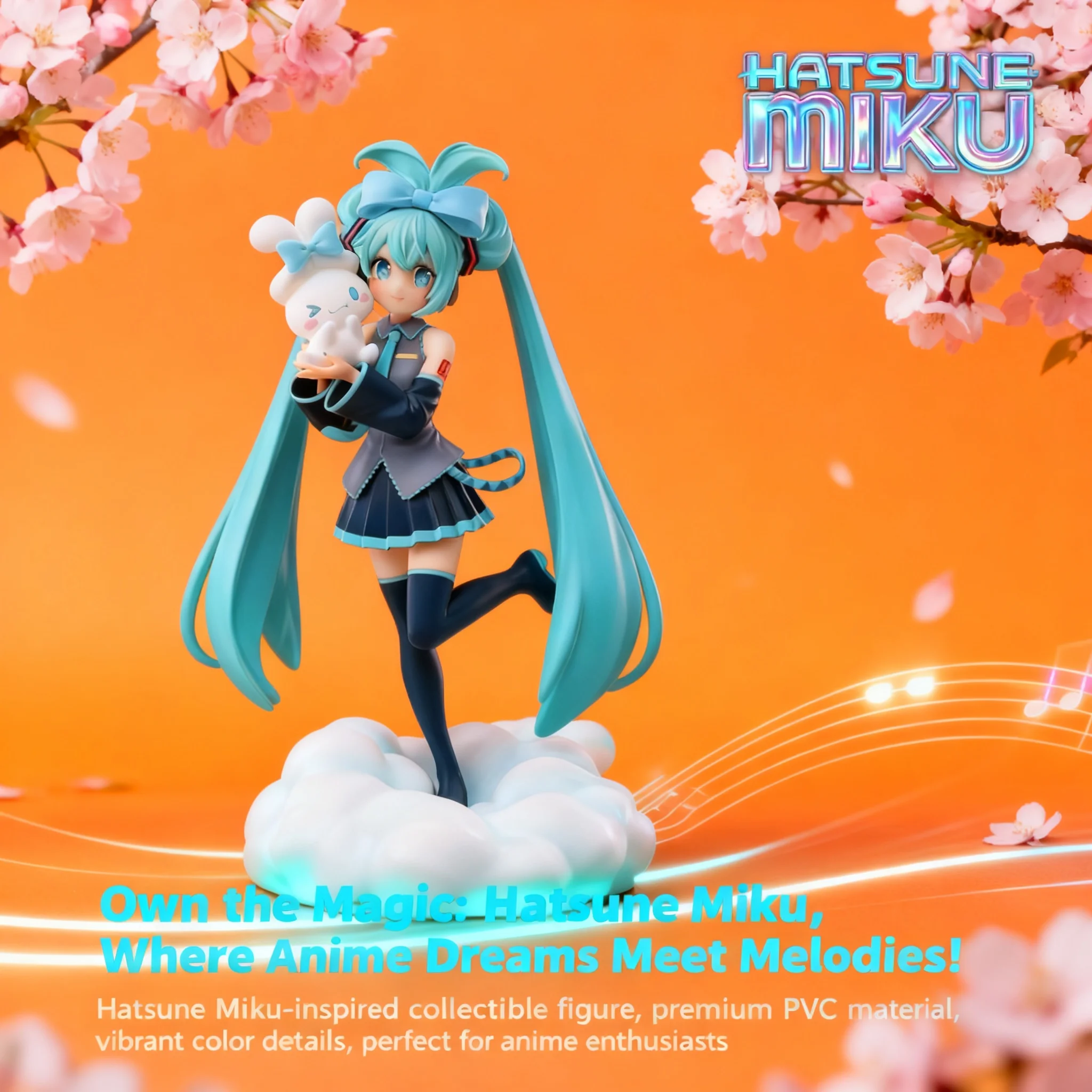 Figura Coleccionable de Anime Hatsune Miku, Princesa Conejita, Modelo Cinnamon, Estatua Decorativa, Regalo al por Mayor para Fans