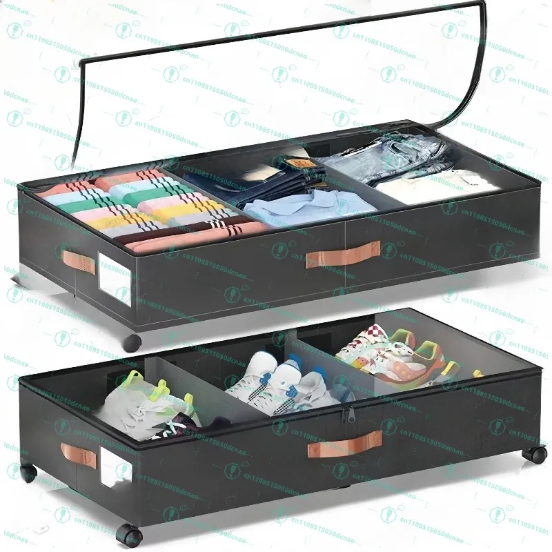 Modelo transfronterizo con caja de almacenamiento con ruedas, para zapatos, ropa, cama plegable de hierro forjado, estante inferior, armario debajo de la cama