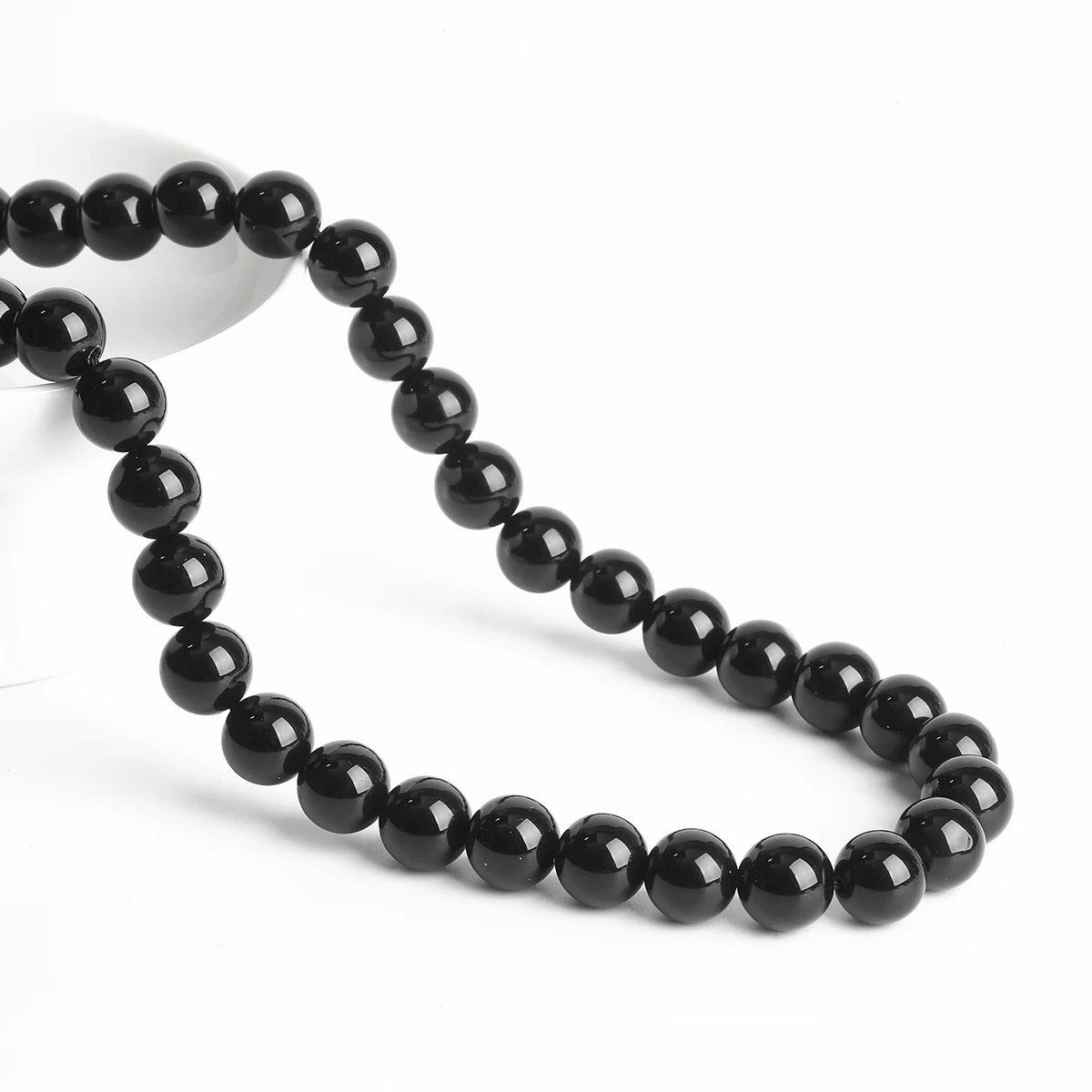 5A 자연 검은 마노 오닉스 스톤 비즈 라운드 루즈 스페이서 4 6 8 10 12mm 쥬얼리 만들기 DIY 팔찌 액세서리 15 