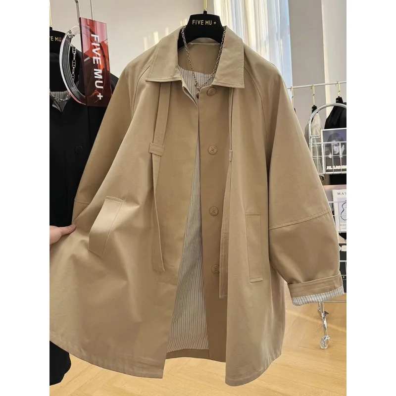 2026 New Model High-End Stylish Loose Casual Mid-Length Trench Coat For Women, Spring And Autumn Thin Elegant Workwear Jacket