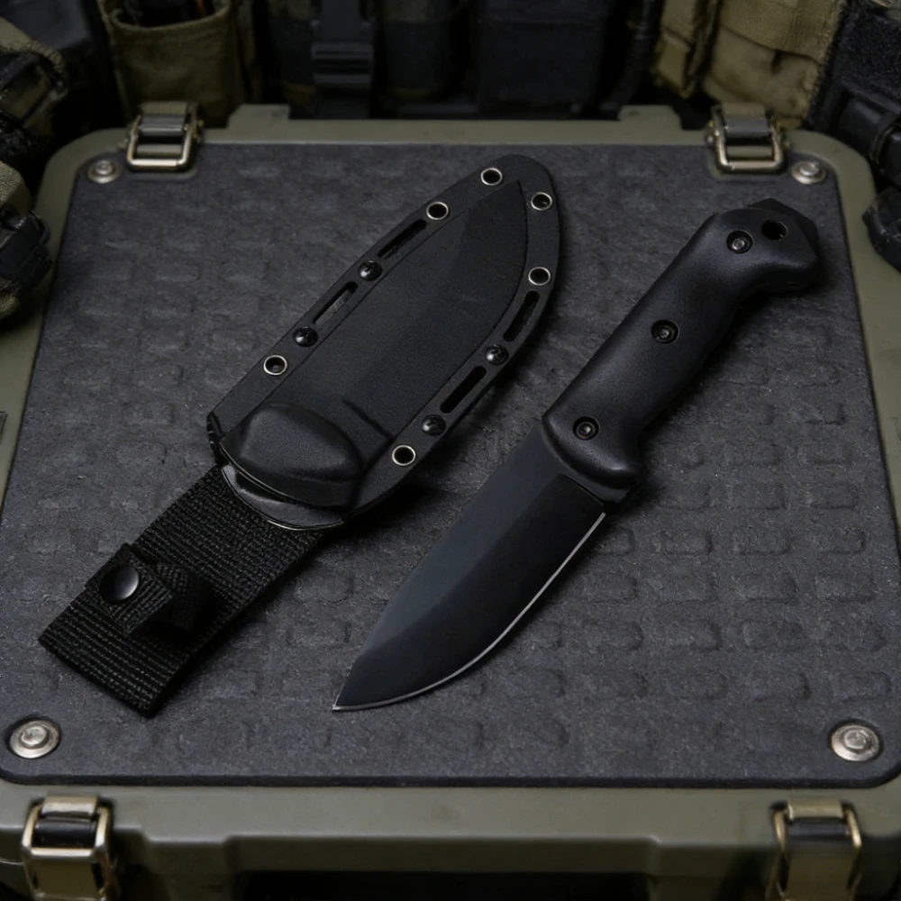 

BK2 Фруктовый нож для пикника, лезвие 8Cr13Mov — ручка из нейлонового волокна — портативный тактический нож для выживания высокой твердости для самообороны