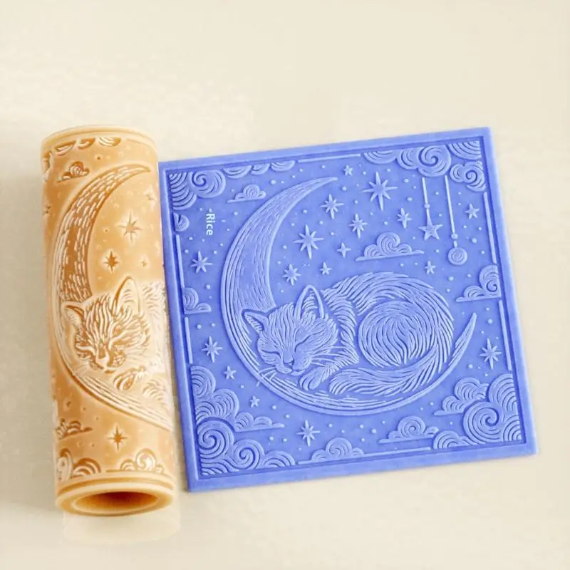 Flower Skull Clay Tile Roller Clay Texture Roller Ceramic Printing Polymer Textured Rolling Pins Pottery Diy Tools Handcrafts - view 3