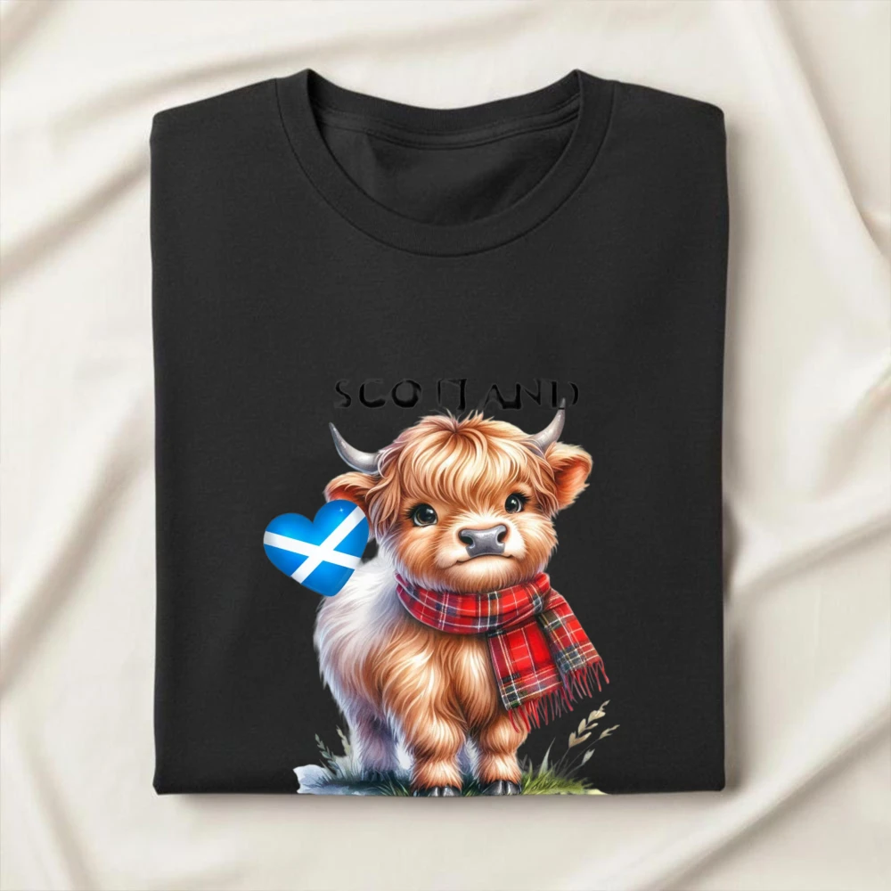 Scotland Highland Cow T-Shirt Scottish Tartan Unisex Shirt Soccer Cup 2026 Scotland Soccer Fan Tee Cute Funny Highland Cow shirt view 6