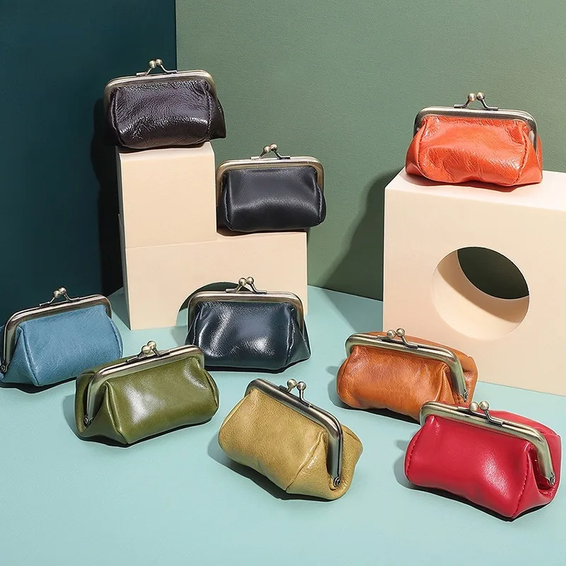 

New Zero Wallet Retro Creative Mini Storage Bag Japanese Handmade Genuine Leather Zero Wallet Leather Earphone Bag
