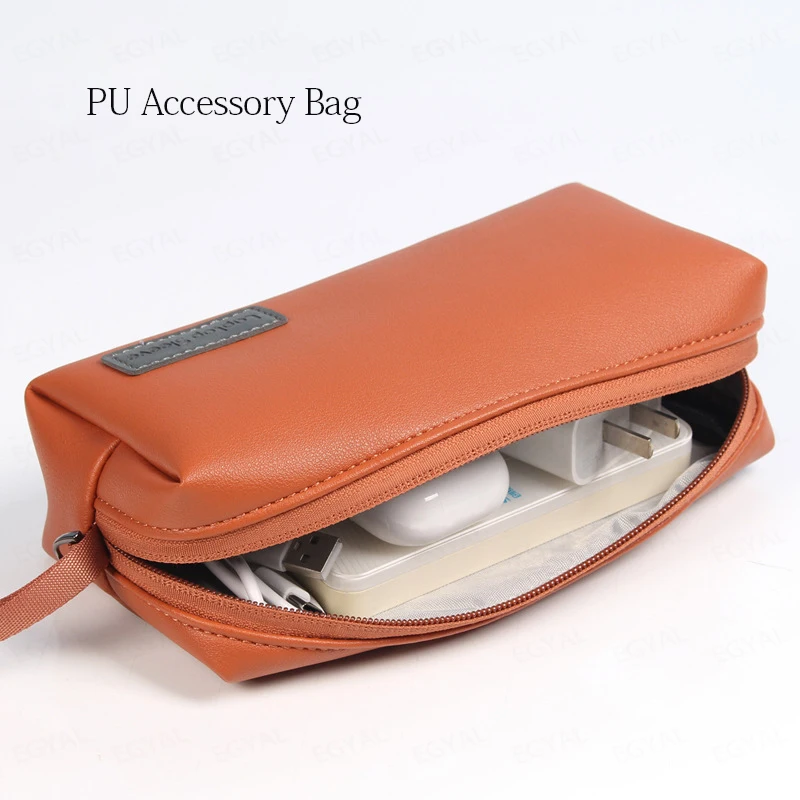Laptop Accessories Storage Bag for MacBook Power Charger Data Cable PU Waterproof Pouch for Mouse Adapter Cable Organizer Packet