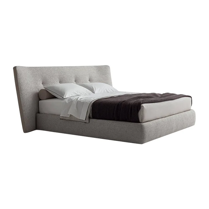 

Italian widescreen bed villa simple modern master bedroom cotton and linen fabric double