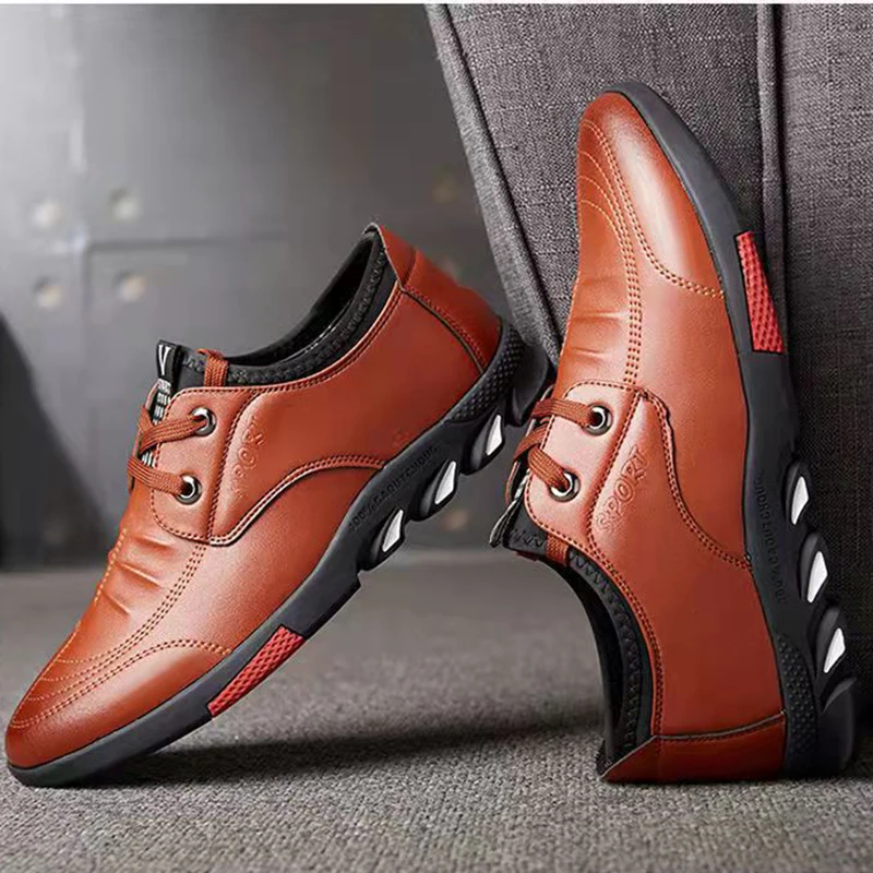 Spring 2022 New Fashion Men's Business Casual Shoes Soft Soles Non-slip Breathable All with Men's Shoes Black Le Fu KB31