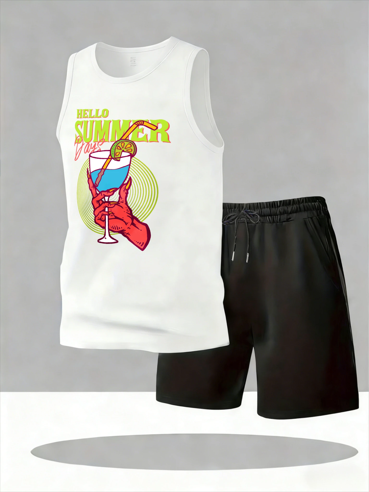 

Men's Tank Top Sets 2026 Summer Quick drying sports Breathable running oversize seaside Suit for man Two-piece sets crewneck