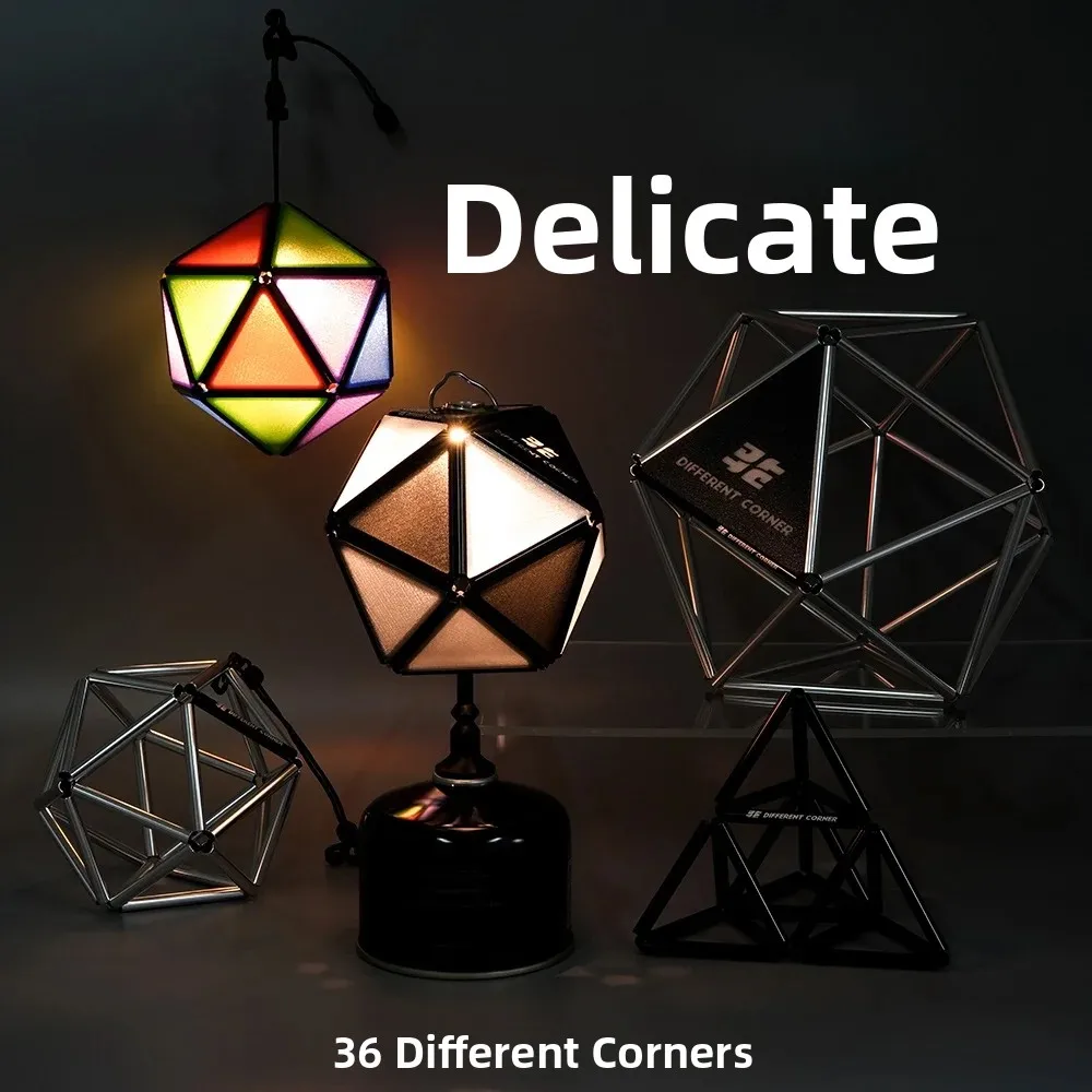 Non-Corner DIY Aluminum Alloy Outdoor Camping Lantern Shade Tabletop Lampshade for Camping And Outdoor Activities