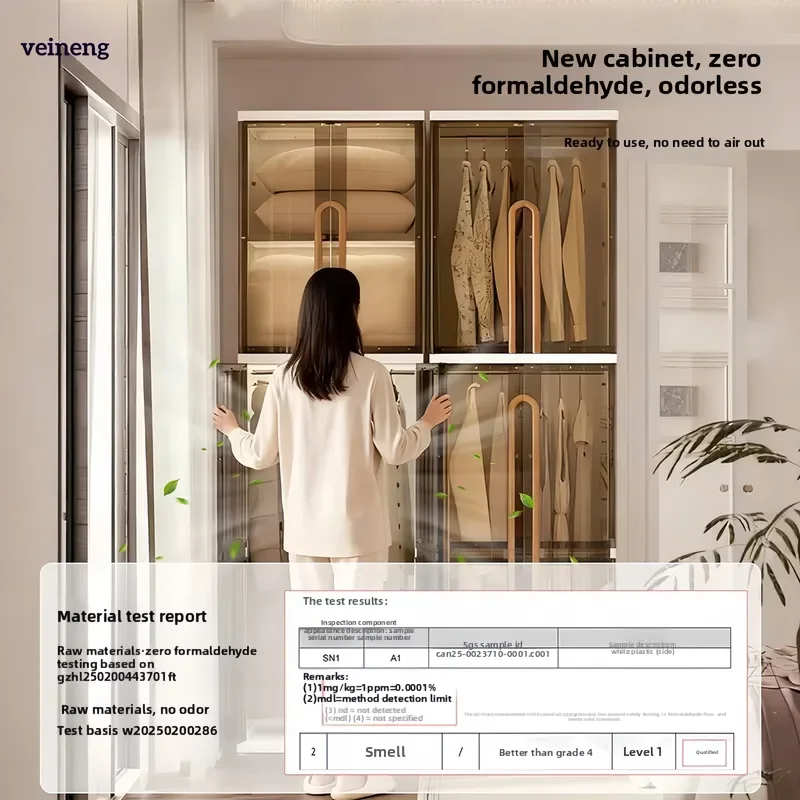 Foldable Plastic Wardrobe No Drill Clothing Storage Cabinet Layered Rack for Home Organization Closet Organizer Shelf Unit