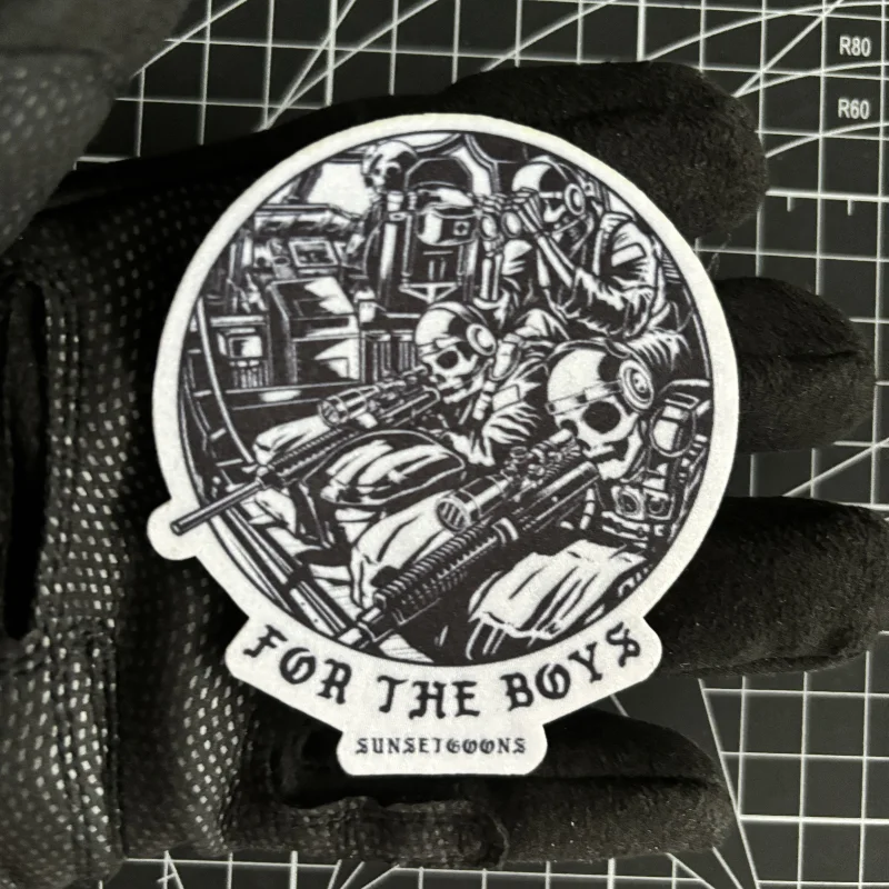 Skeleton Warrior Tactical Patch High Angle Shoot Morale Badge Hook and Loop Printing Patches Military Armband Backpack Sticker