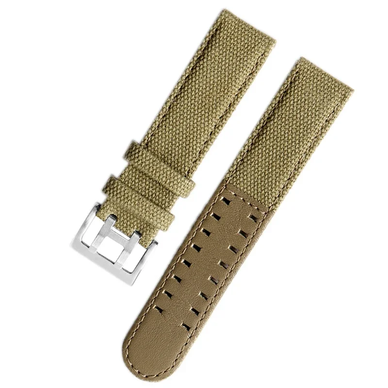 Canvas Leather Bottom Watc For Hamilton Khaki Field Watch H68201993 H7060596 Watchband Seiko Watch Strap 20mm 22mmBuckle