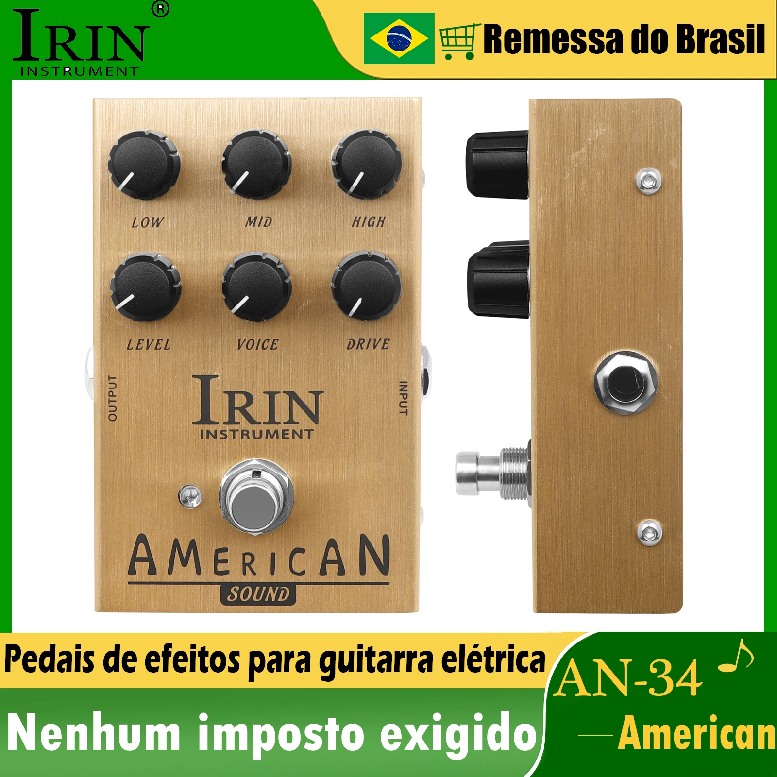 

IRIN AN-34 Electric Guitar Effect Pedal American Analogue Fender 57 Deluxe Amplifier Rock Effect True Bypass Pedal Guitar Parts